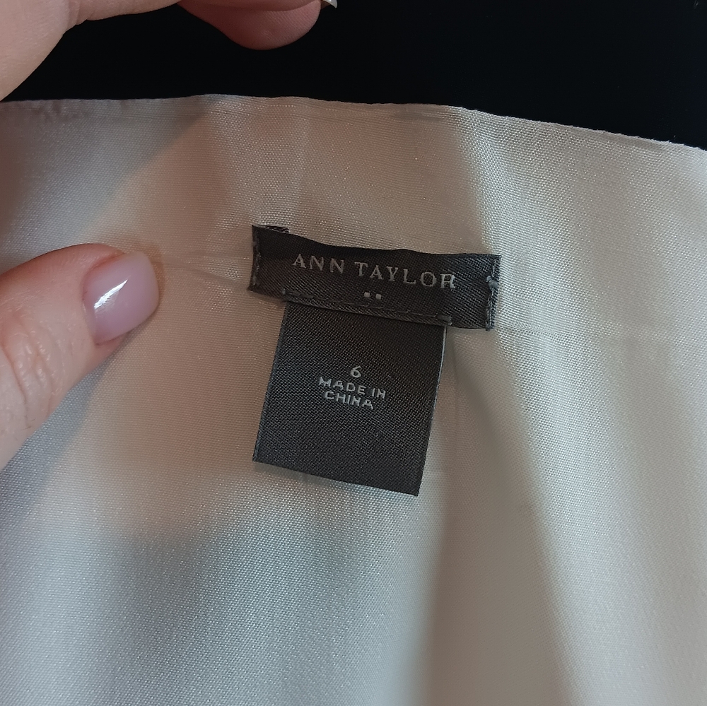 Ann Taylor White Dress with Black Trim - Picture 6 of 6